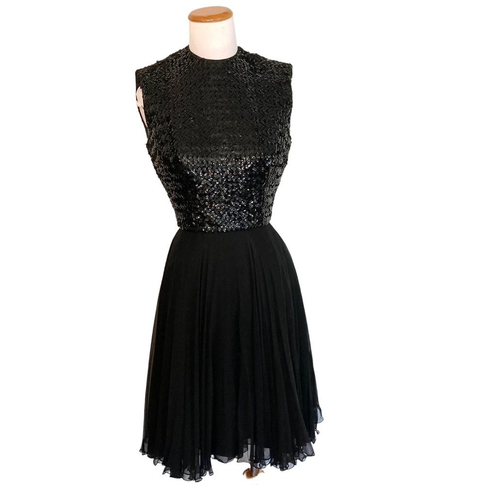 Vintage 1950s‎ Anne Fogarty Sequin Cocktail Dress Black Small